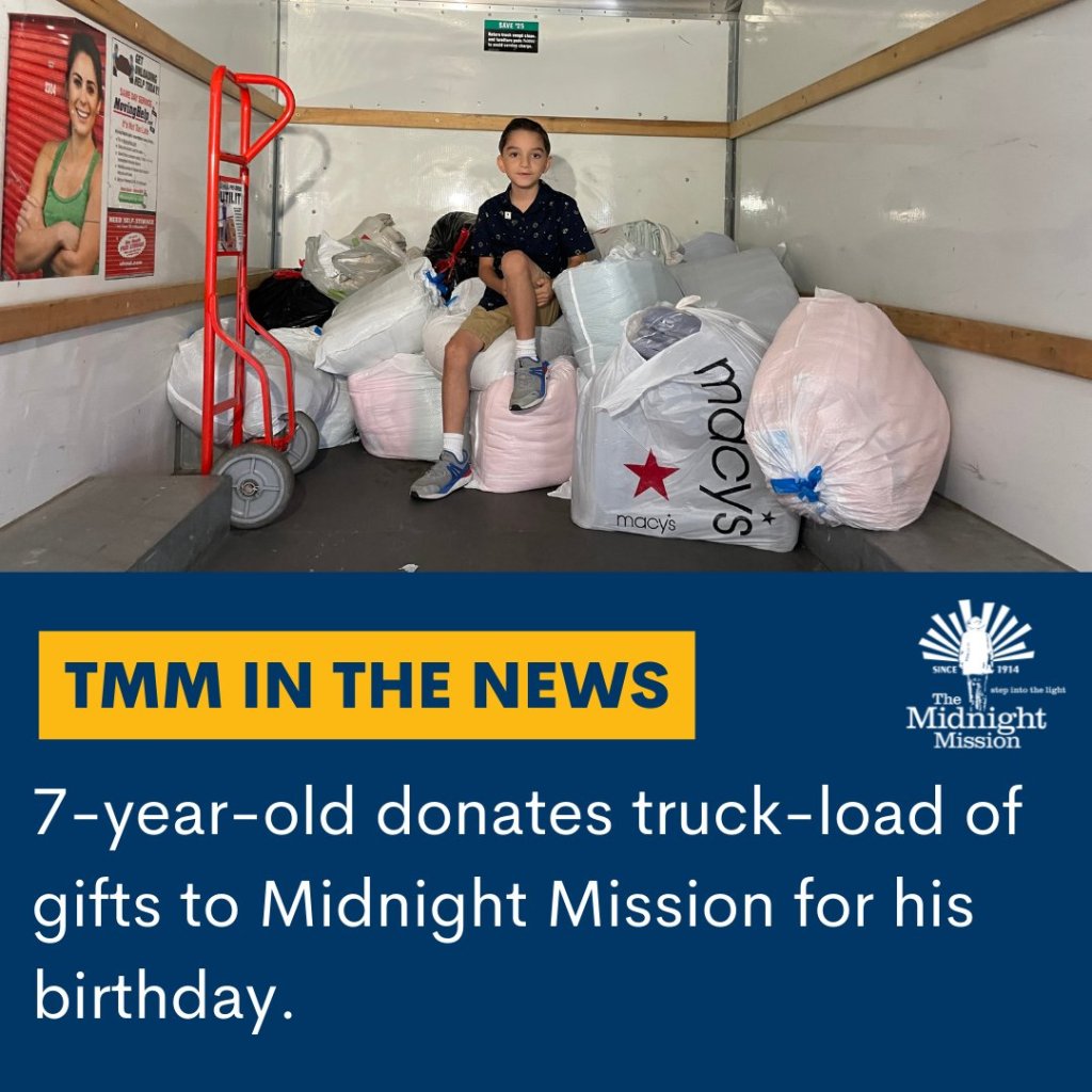 Watch “7-year-old donates a box truck of supplies to Midnight Mission for his birthday” on&nbsp;YouTube